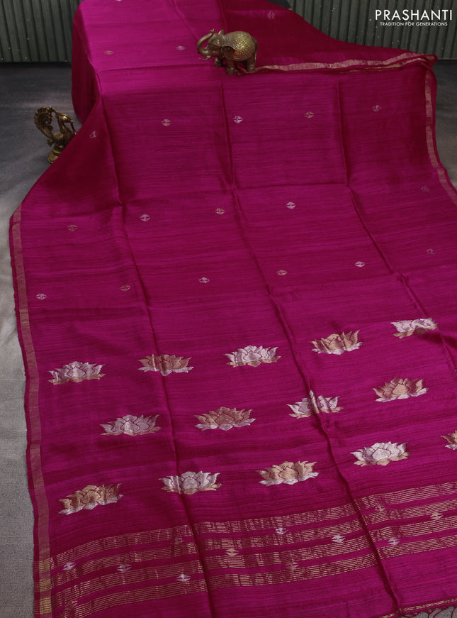 Pink Matka Tussar Silk - Buttas