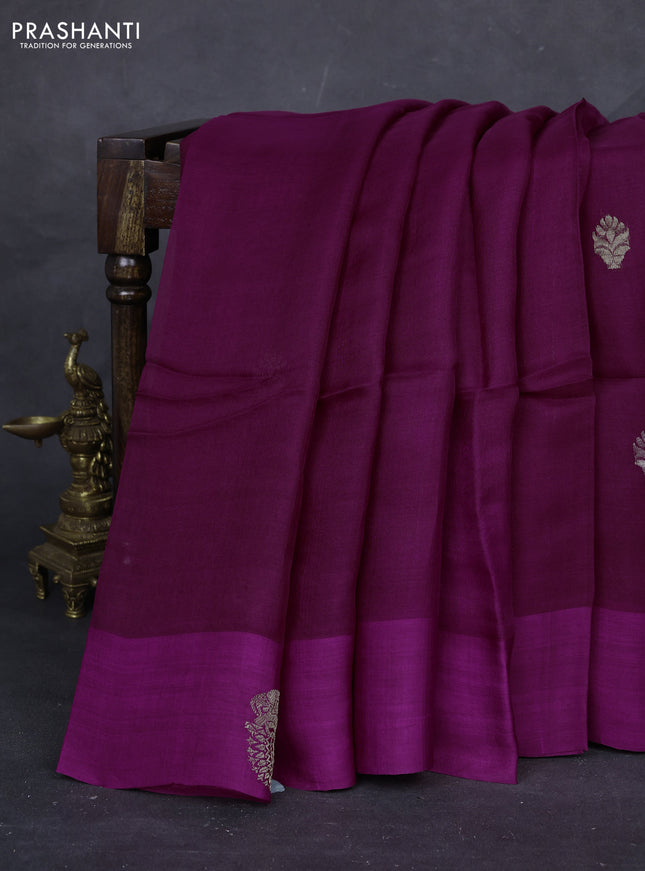 Magenta Pink Matka Tussar Silk - Buttas