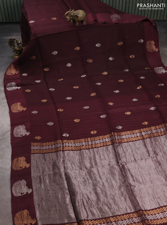 Wine Matka Tussar Silk - Buttas