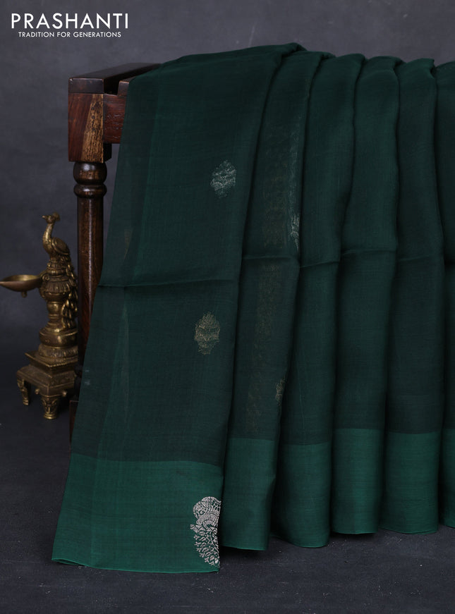 Green Matka Tussar Silk - Buttas