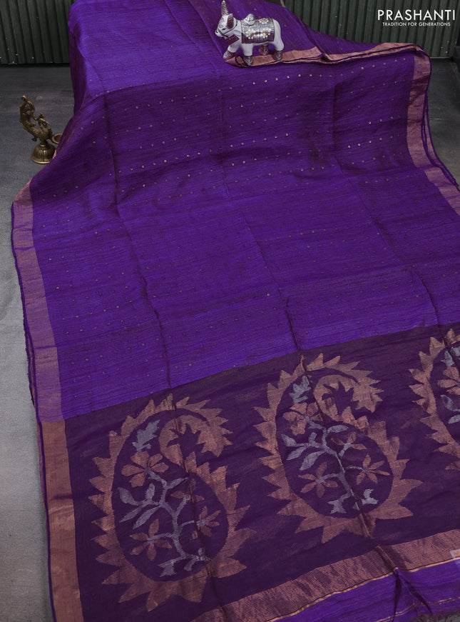 Purple Matka Tussar Silk - Sequences