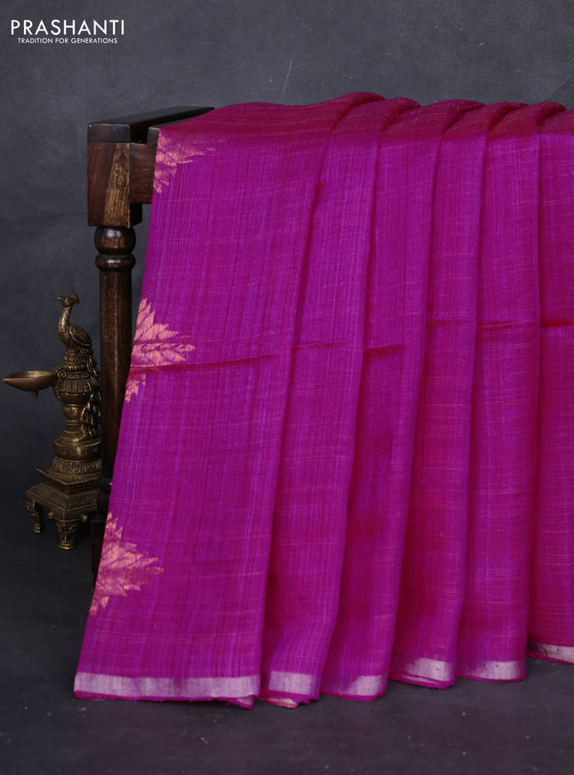 Pink Matka Tussar Silk - Buttas