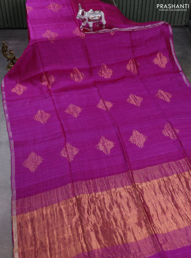 Pink Matka Tussar Silk - Buttas