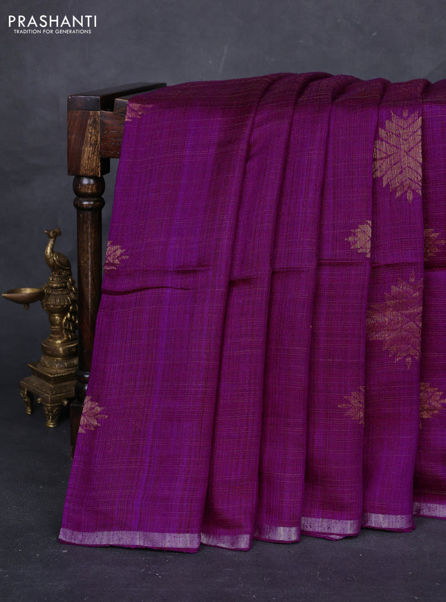 Magenta Pink Matka Tussar Silk - Buttas