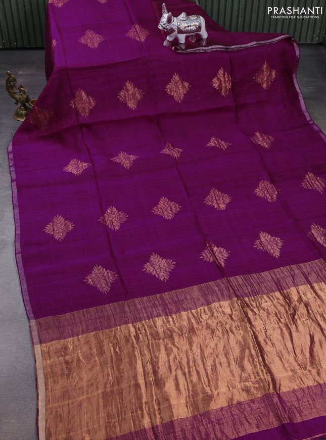 Magenta Pink Matka Tussar Silk - Buttas