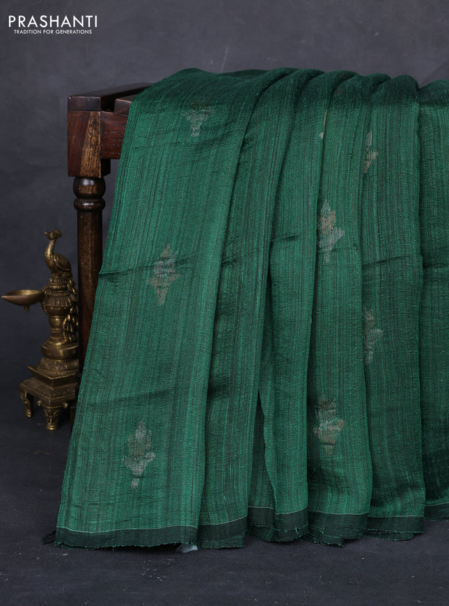 Green Matka Tussar Silk - Buttas
