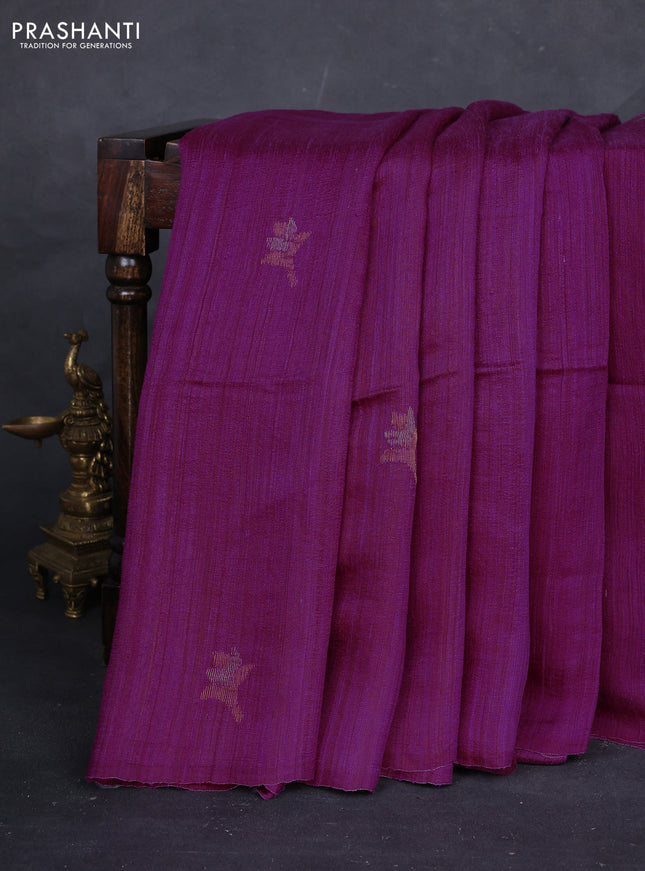 Magenta Pink Matka Tussar Silk - Buttas