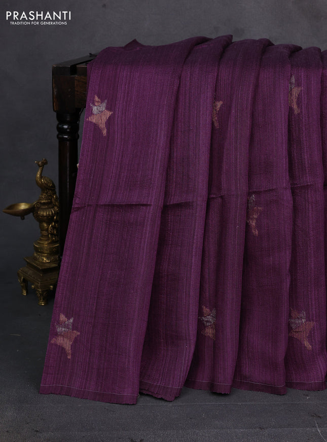 Wine Matka Tussar Silk - Buttas