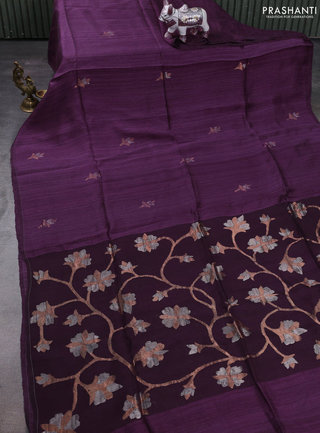 Wine Matka Tussar Silk - Buttas