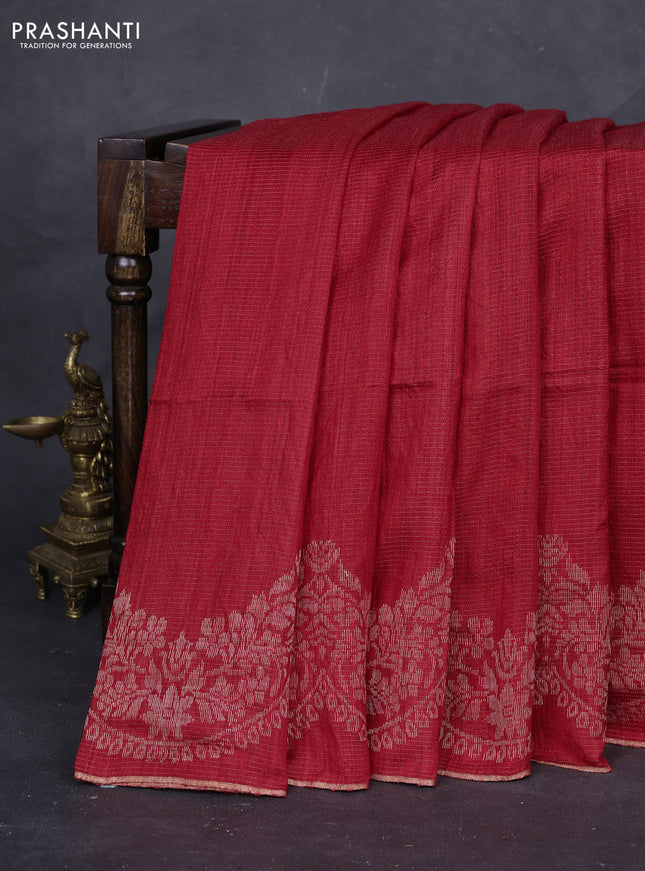 Red Matka Tussar Silk - Vairaosi