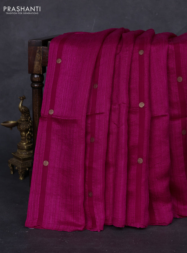 Pink Matka Tussar Silk - Coin Butta