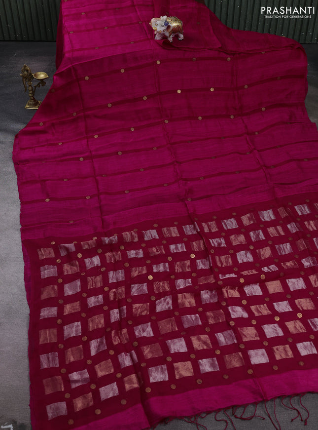 Pink Matka Tussar Silk - Coin Butta