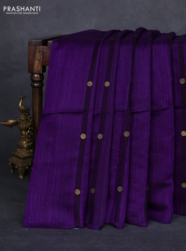 Purple Matka Tussar Silk - Coin Butta