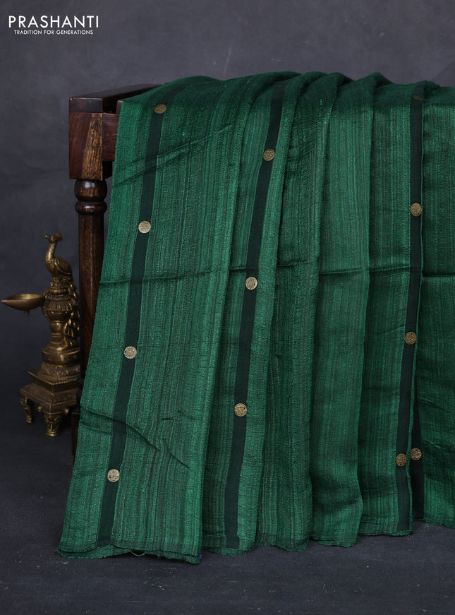 Green Matka Tussar Silk - Coin Butta