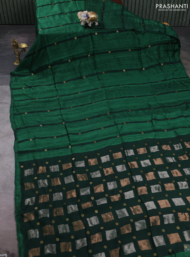 Green Matka Tussar Silk - Coin Butta