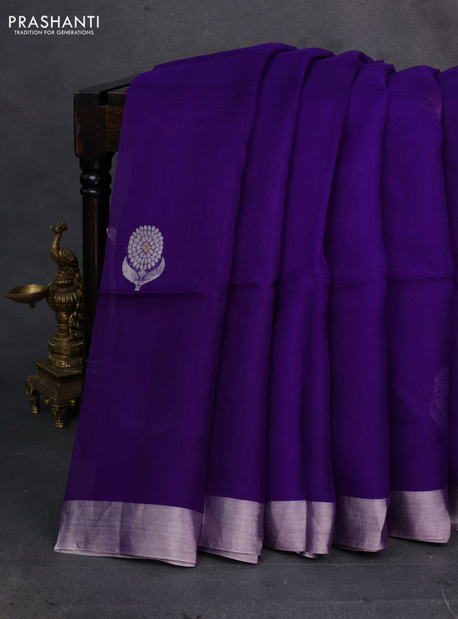 Purple Matka Tussar Silk - Buttas
