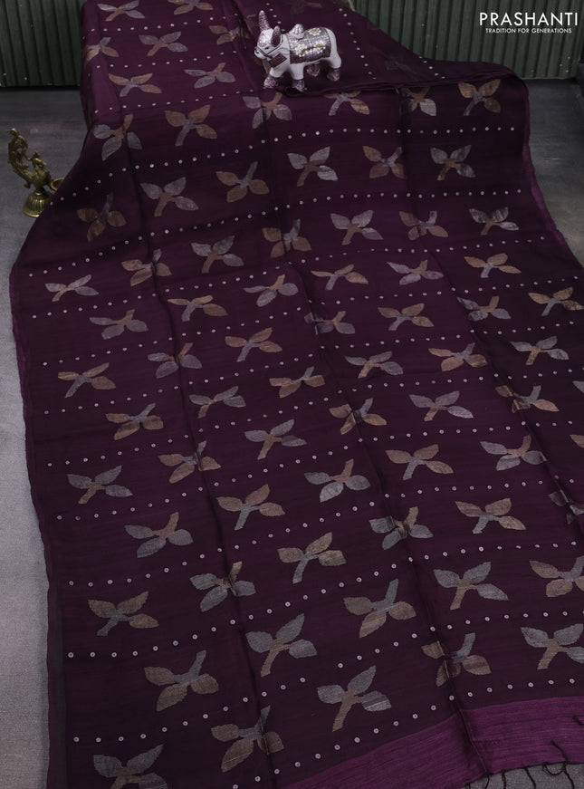 Wine Matka Tussar Silk - Jamdhani