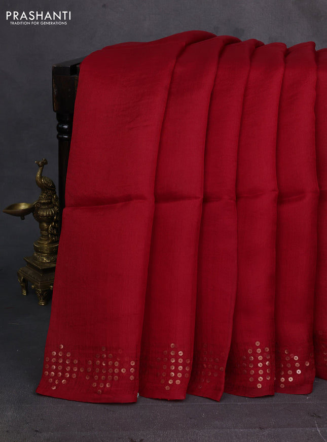 Red Matka Tussar Silk Saree