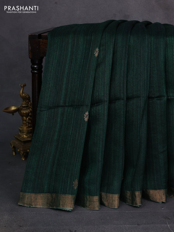 Green Matka Tussar Silk - Buttas