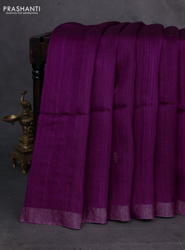 Magenta Pink Matka Tussar Silk - Buttas