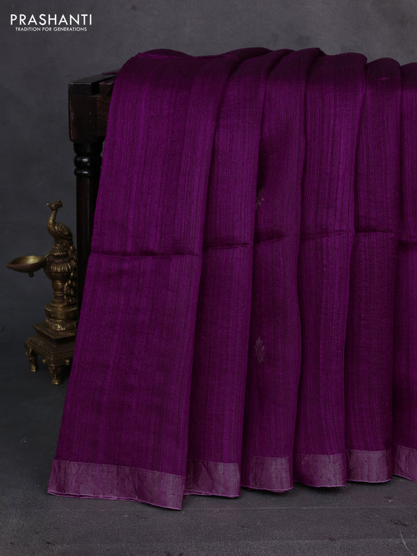 Magenta Pink Matka Tussar Silk - Buttas