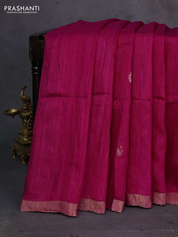 Pink Matka Tussar Silk - Buttas
