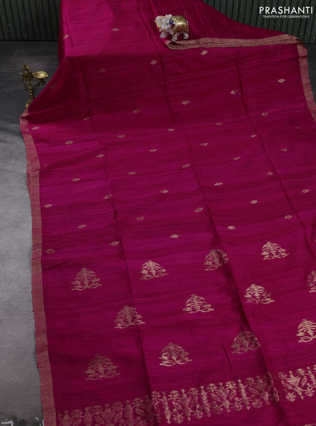 Pink Matka Tussar Silk - Buttas