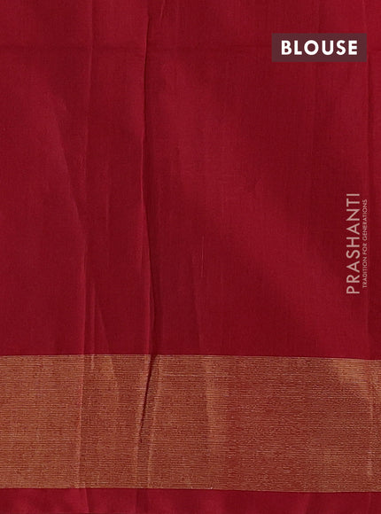 Cs Blue & Red Ikat Silk Cotton Saree