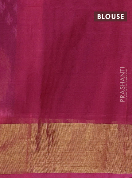Violet & Pink Ikat Silk Cotton Saree
