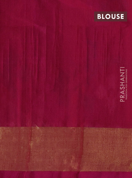 Green & Pink Ikat Silk Cotton Saree