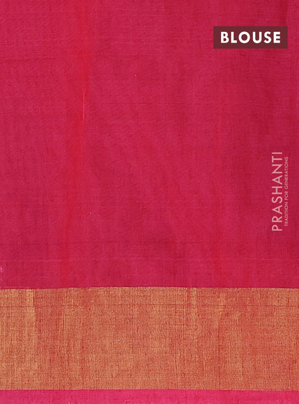 Green & Pink Ikat Silk Cotton Saree