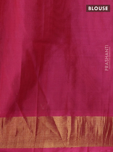 Green & Pink Ikat Silk Cotton Saree