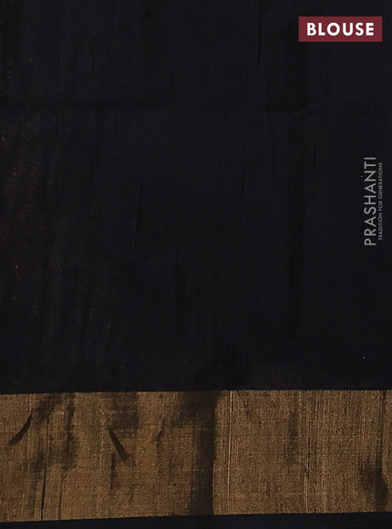 Off White & Black Ikat Silk Cotton Saree