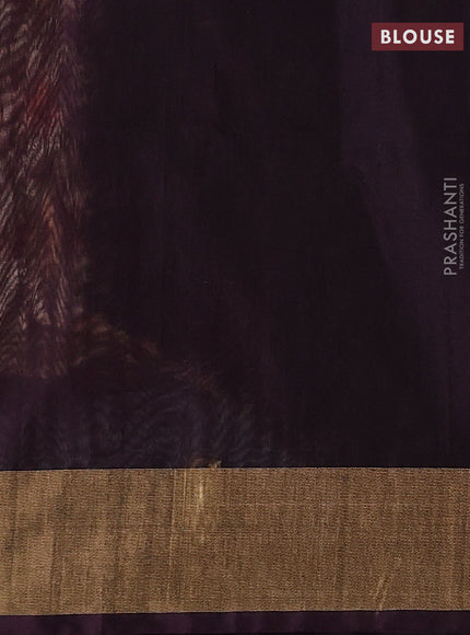 Beige & Coffee Brown Ikat Silk Cotton Saree