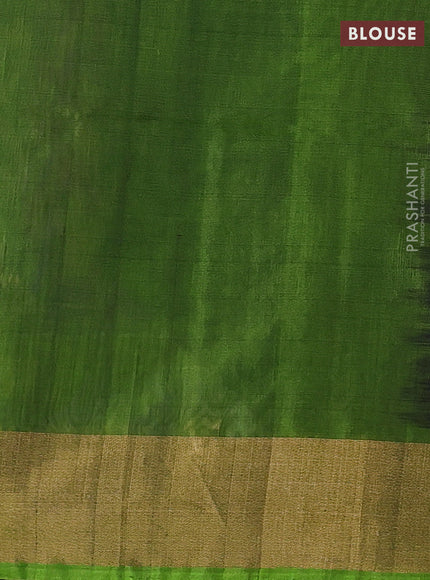 Violet & Green Ikat Silk Cotton Saree