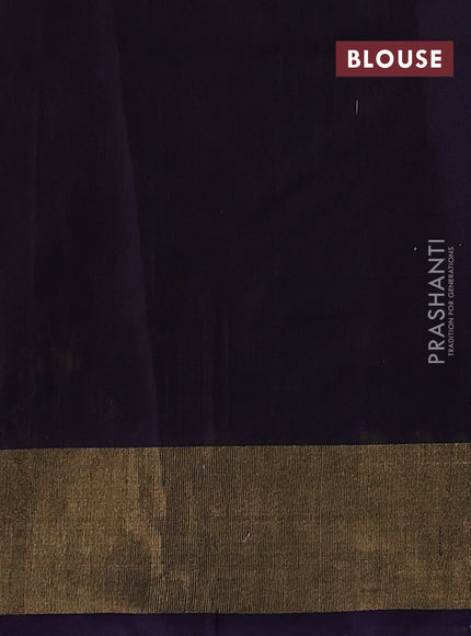 Orange & Violet Ikat Silk Cotton Saree