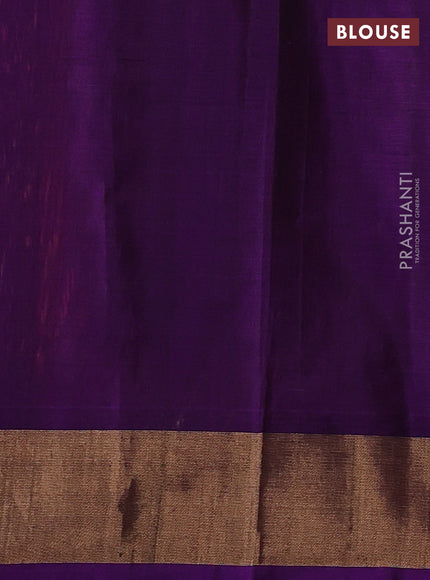 Orange & Purple Ikat Silk Cotton Saree
