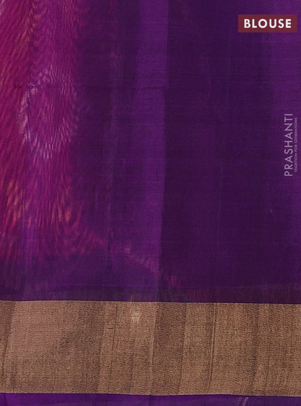 Pink & Purple Ikat Silk Cotton Saree