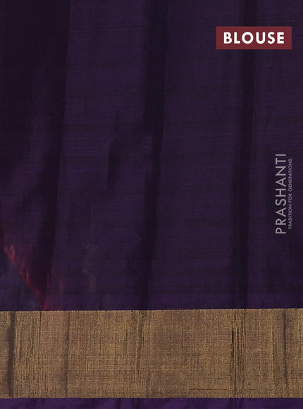 Orange & Violet Ikat Silk Cotton Saree