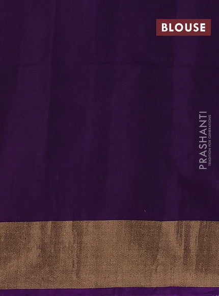 Off White & Purple Ikat Silk Cotton Saree