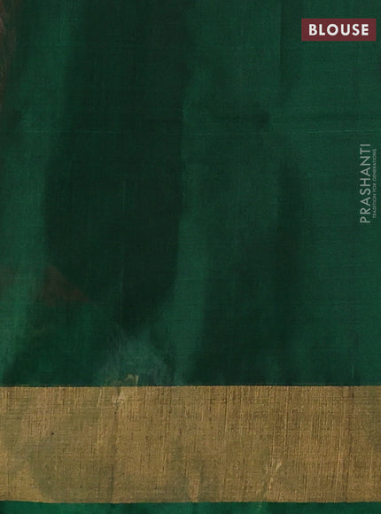 Red & Green Ikat Silk Cotton Saree