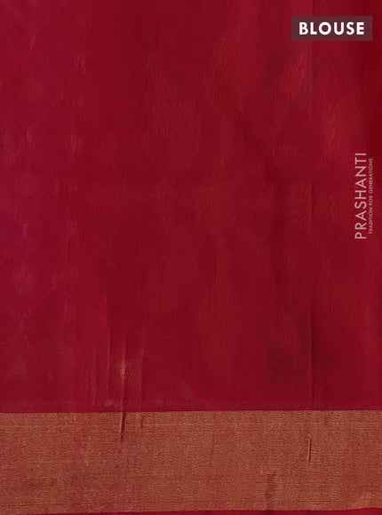 Violet & Red Ikat Silk Cotton Saree