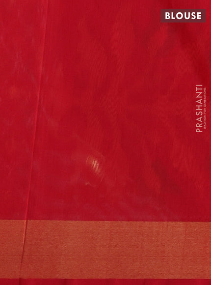 Green & Red Ikat Silk Cotton Saree