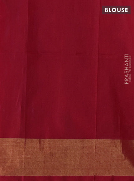 Cs Blue & Red Ikat Silk Cotton Saree