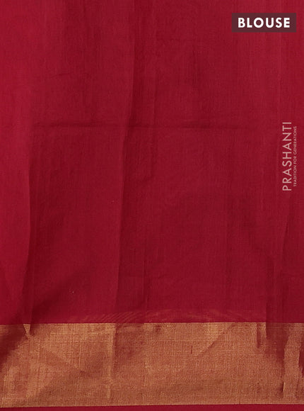 Green & Red Ikat Silk Cotton Saree