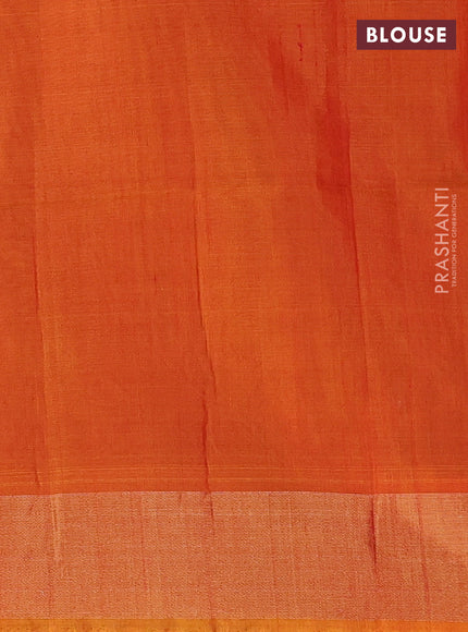 Green & Mustard Yellow Ikat Silk Cotton Saree