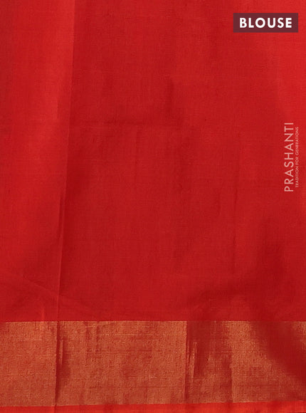 Green & Orange Ikat Silk Cotton Saree