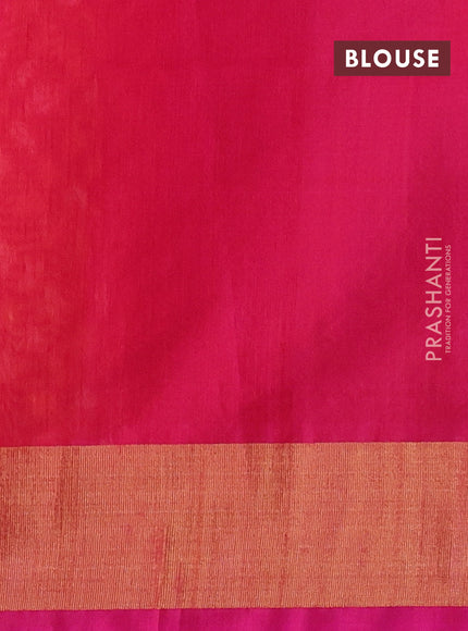 Orange & Pink Ikat Silk Cotton Saree
