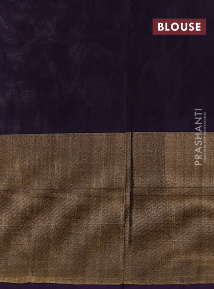 Off White & Violet Ikat Silk Cotton Saree