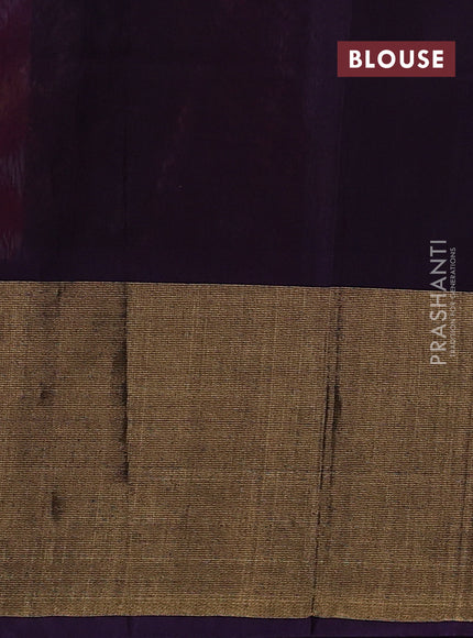 Pink & Violet Ikat Silk Cotton Saree